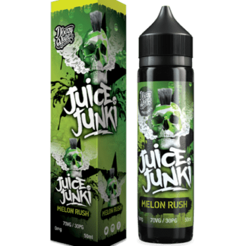 Doozy Melon Rush 50ml E-Liquid Shortfill. Succulent Sweet Honeydew Melon with cubes of ripe Cantaloupe infused with Ice and a touch of Lemon, giving you a rush of flavour.