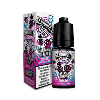 Seriously Fusionz Salty Fantasia Grape Nic Salt E-liquid - A Juicy combination of Purple Grape with a touch of Ice. The perfect mix for all you Grape lovers!